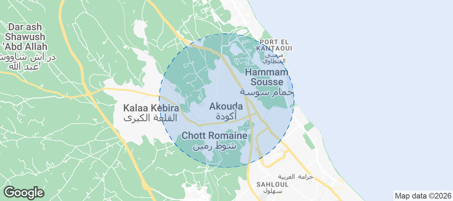 Akouda Airbnb map